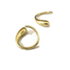 18K Solid  Gold Huggie Earrings Teardrop Hoops - Sheri Beryl - 1