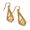 Long Gold Vermeil Pyramid Earring Drops - Sheri Beryl - 3