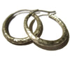 Hammered Silver  Oval Hoop Earrings - Sheri Beryl - 2