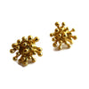 14K Solid Gold Flower Stud Earrings - Sheri Beryl - 3
