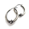 Oxidized Silver Oval Hoop Earrings - Sheri Beryl - 1