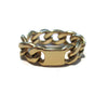 14K Solid Gold Chain Link Signet Ring - Sheri Beryl - 1