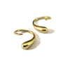 18K Solid  Gold Huggie Earrings Teardrop Hoops - Sheri Beryl - 3