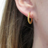 18K Solid Gold Granulated Hoop Earrings - Sheri Beryl - 2
