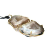 14K Solid Gold Tobasco Geode Pendant Necklace On  A Black Cord - Sheri Beryl - 3