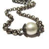 Chunky Chain Pave Diamond Pearl Necklace - Sheri Beryl - 1