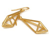 Long Gold Vermeil Pyramid Earring Drops - Sheri Beryl - 1