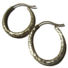 Hammered Silver  Oval Hoop Earrings - Sheri Beryl - 3