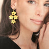 Gold Flower Chandelier Earrings