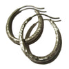 Hammered Silver  Oval Hoop Earrings - Sheri Beryl - 1