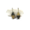 gold and silver triangle earrings 
