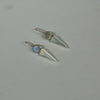 Rainbow Moonstone Earrings, Silver Triangle Earring Drops White Gemstone Amulet   Earrings   Artisan Handmade by Sheri Beryl