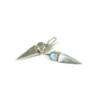 Rainbow Moonstone Earrings, Silver Triangle Earring Drops White Gemstone Amulet   Earrings   Artisan Handmade by Sheri Beryl