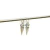 Rainbow Moonstone Earrings, Silver Triangle Earring Drops White Gemstone Amulet   Earrings   Artisan Handmade by Sheri Beryl