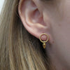 Small Gold Stud Earrings, Circle Post  Earrings Vermeil  Seed Pod Jewelry  Artisan Handmade by Sheri Beryl - Sheri Beryl - 2