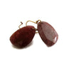 Red Ruby Earrings, 14K Gold Rose Cut Ruby Drop, Red Stone Earrings, Artisan Handmade by Sheri Beryl - Sheri Beryl - 1