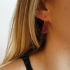Red Ruby Earrings, 14K Gold Rose Cut Ruby Drop, Red Stone Earrings, Artisan Handmade by Sheri Beryl - Sheri Beryl - 2