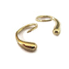 14K  Solid Gold  Huggie Earring  Small  Hoop Earring, Single Earring,  Teardrop Huggie Hoops  Artisan Handmade by Sheri Beryl - Sheri Beryl - 2
