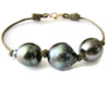 Tahitian Pearl Bracelet, Black Pearl Corded Bracelet, Artisan Handmade  by Sheri Beryl - Sheri Beryl - 1