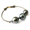 Tahitian Pearl Bracelet, Black Pearl Corded Bracelet, Artisan Handmade  by Sheri Beryl - Sheri Beryl - 2