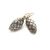 Raffia Seed Pod Earrings, Large Silver Drops, Oxidized Silver Earrings,    Artisan Handmade by Sheri Beryl - Sheri Beryl - 1