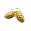 Raffia Seed Pod Earrings, Gold Vermeil Drops,  Small Gold Dangle Earrings, Seed Pod Jewelry   Artisan Handmade by Sheri Beryl - Sheri Beryl - 1