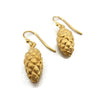 Raffia Seed Pod Earrings, Gold Vermeil Drops,  Small Gold Dangle Earrings, Seed Pod Jewelry   Artisan Handmade by Sheri Beryl - Sheri Beryl - 3