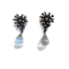 Oxidized Silver Topaz  Earrings, Starburst Earrings, White Topaz Earring Drops  Artisan Handmade by Sheri Beryl - Sheri Beryl