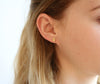 Tiny Gold Studs, Semi Circle Disc Earring Studs, Small Gold Post Earrings, 18K  , Artisan Handmade by Sheri Beryl - Sheri Beryl - 3