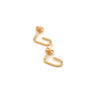 Paper Clip Hoop, Earrings Small , Gold Post Hoops, 18K Vermeil  Tiny Oval Huggie Earrings  Artisan Handmade by Sheri Beryl - Sheri Beryl - 3