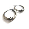 Oval Sterling  Hoop Earrings With Small Bead Granulation - Sheri Beryl - 4