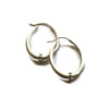 Oval Sterling  Hoop Earrings With Small Bead Granulation - Sheri Beryl - 1