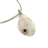 Large Silver Leaf Pendant Necklace, Green Tourmaline Silver Necklace,  Botanical Jewelry  Artisan Handmade by Sheri Beryl - Sheri Beryl - 2