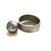 Large Pearl Ring , Wide Band Silver Ring, Modern Pearl Silver Ring,  Artisan Handmade by Sheri Beryl - Sheri Beryl - 2