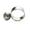 Large Pearl Ring , Wide Band Silver Ring, Modern Pearl Silver Ring,  Artisan Handmade by Sheri Beryl - Sheri Beryl - 3