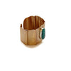 Turquoise Gold Cuff Bracelet, Wide Fold Form Cuff Brass  Blue Gemstone Bracelet  Artisan Handmade  by Sheri Beryl - Sheri Beryl - 3