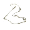 Silver Watch Fob Chain Necklace, Long Silver Chunky Chain  Large Link Edwardian Style Artisan Handmade by Sheri Beryl - Sheri Beryl - 1