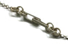Silver Watch Fob Chain Necklace, Long Silver Chunky Chain  Large Link Edwardian Style Artisan Handmade by Sheri Beryl - Sheri Beryl - 4