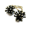 Oxidized Silver Starburst Earring Drops - Sheri Beryl - 1