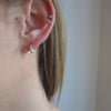 18K Solid  Gold Huggie Earrings Teardrop Hoops - Sheri Beryl - 2